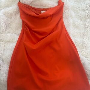 ZARA Burnt orange strapless corset top